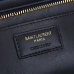 Saint Laurent Classic Cabas Y-Ligne Leather Tote Bag Black / Gold