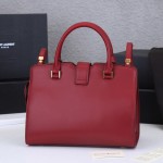 Saint Laurent Classic Cabas Y-Ligne Leather Tote Bag Red