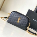 YSL Saint Laurent gaby zipped pouch in quilted lambskin Black 