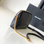 YSL Saint Laurent gaby zipped pouch in quilted lambskin Black 