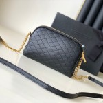 YSL Saint Laurent gaby zipped pouch in quilted lambskin Black 