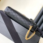 YSL Saint Laurent gaby zipped pouch in quilted lambskin Black 