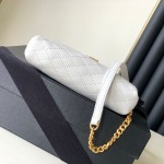 YSL Saint Laurent gaby zipped pouch in quilted lambskin White 