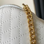 YSL Saint Laurent gaby zipped pouch in quilted lambskin White 