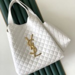 YSL Saint Laurent icare maxi shopping bag in quilted lambskin White