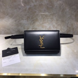 YSL Kate Belt Bag in Smooth Leather Black