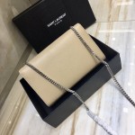 YSL Kate Medium Bag in Textured Leather Apricot