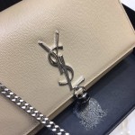 YSL Kate Medium Bag in Textured Leather Apricot