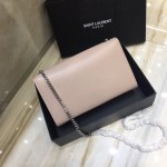 YSL Kate Medium Bag in Textured Leather Beige