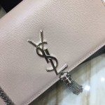 YSL Kate Medium Bag in Textured Leather Beige