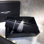 YSL Kate Medium Bag in Textured Leather Black with Silver