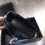 YSL Kate Medium Bag in Textured Leather Black with Silver