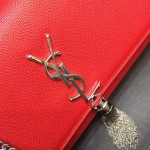 YSL Kate Medium Bag in Textured Leather Red