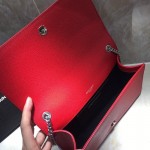 YSL Kate Medium Bag in Textured Leather Red