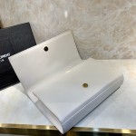 YSL Kate Medium Bag in Textured Leather White