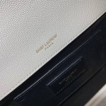 YSL Kate Medium Bag in Textured Leather White