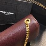 YSL Kate Medium Bag in Textured Leather Burgundy