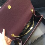 YSL Kate Medium Bag in Textured Leather Burgundy