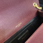 YSL Kate Medium Bag in Textured Leather Burgundy