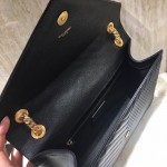 YSL Large Envelope Bag Black with Gold