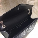 YSL Large Envelope Bag Black with Silver