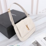 YSL Saint Laurent Le 57 Hobo Bag in Quilted Lambskin White