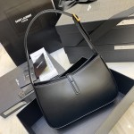 YSL Saint Laurent LE 5 A 7 Hobo Bag in Smooth Leather Black