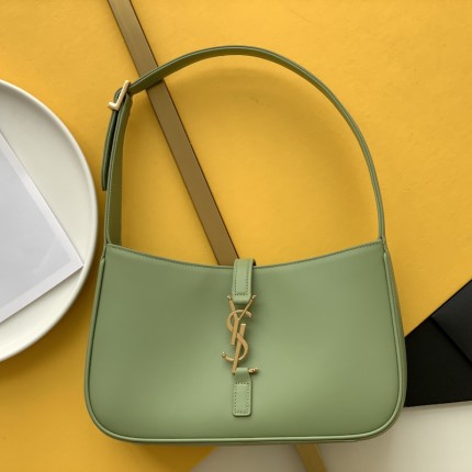 YSL Saint Laurent LE 5 A 7 Hobo Bag in Smooth Leather Green