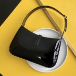 YSL Saint Laurent LE 5 A 7 Hobo Bag in Patent Leather Black