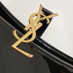 YSL Saint Laurent LE 5 A 7 Hobo Bag in Patent Leather Black