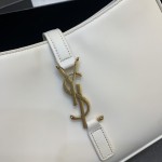 YSL Saint Laurent LE 5 A 7 Hobo Bag in Smooth Leather White