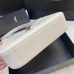 YSL Saint Laurent LE 5 A 7 Hobo Bag in Smooth Leather White