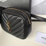 YSL Lou Belt Bag in Quilted Leather Black