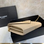 YSL Monogram Envelope Chain Bag Beige