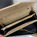 YSL Monogram Envelope Chain Bag Beige