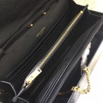 YSL Monogram Envelope Chain Bag Black with Gold