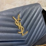 YSL Monogram Envelope Chain Bag Blue