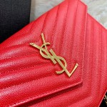 YSL Monogram Envelope Chain Bag Red