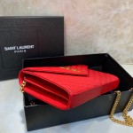 YSL Monogram Envelope Chain Bag Red