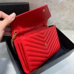 YSL Monogram Envelope Chain Bag Red