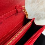 YSL Monogram Envelope Chain Bag Red