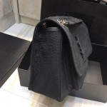 YSL Monogramme Medium Croc Niki Bag Black