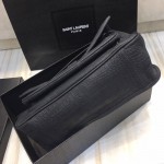 YSL Monogramme Medium Croc Niki Bag Black