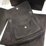 YSL Monogramme Medium Croc Niki Bag Black