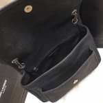 YSL Monogramme Medium Croc Niki Bag Black