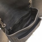 YSL Monogramme Medium Croc Niki Bag Black