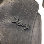 YSL Monogramme Medium Croc Niki Bag Black