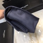 YSL Monogramme Medium Croc Niki Bag Blue