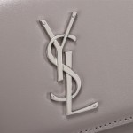 YSL Sunset Chain Leather Bag Grey with Silver