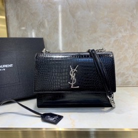 Replica YSL Sunset Chain Croc Bag